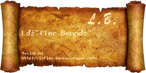 Löfler Bennó névjegykártya